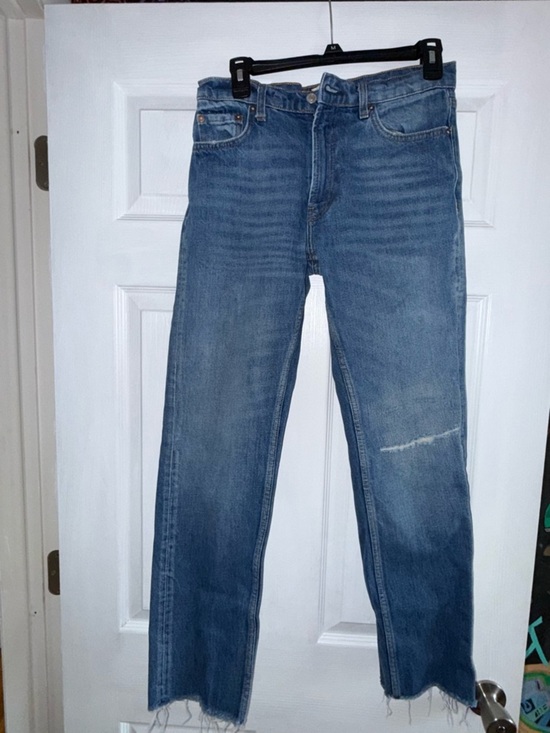 We The Free Denim - Free People We The Free Raw Hem Straight Leg Jean in Vintage Indigo Size 26